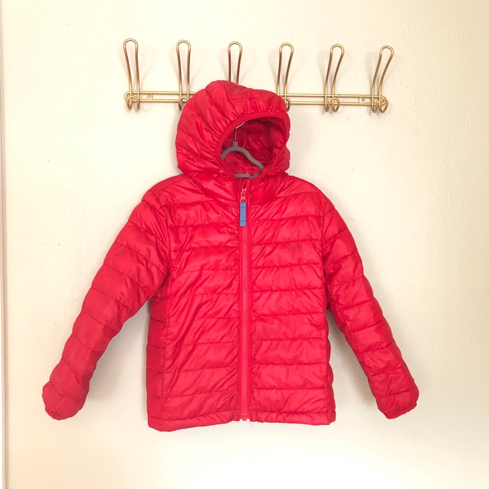 Primary Size 4-5 Red Kids Puffer Coat